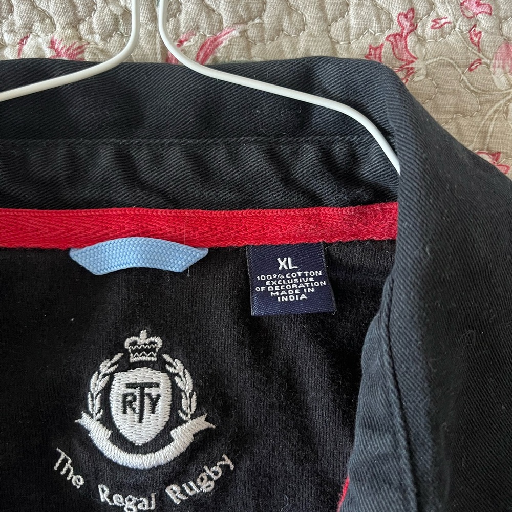 Regal Rugby Black and Gray Striped Polo Shirt - Picture 4 of 7